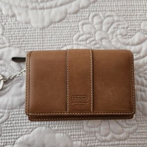 COACH Brown Leather Key/Coin/Card Holder